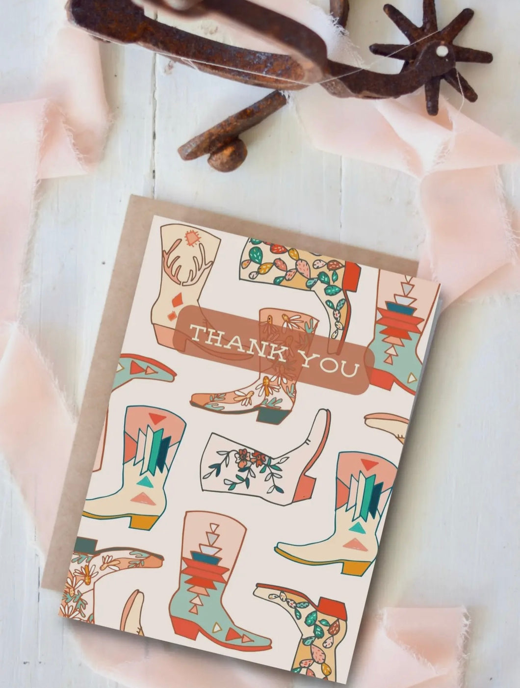 Western Thank You Card - Blank