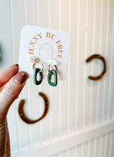 Load image into Gallery viewer, Polymer Clay Earrings: Organic Hoops

